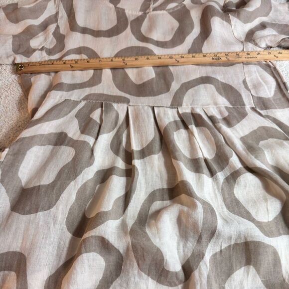 Klasiks Dress Womens Sz Medium Italian Linen Oversized Overlay Brown Lagenlook - Picture 6 of 11